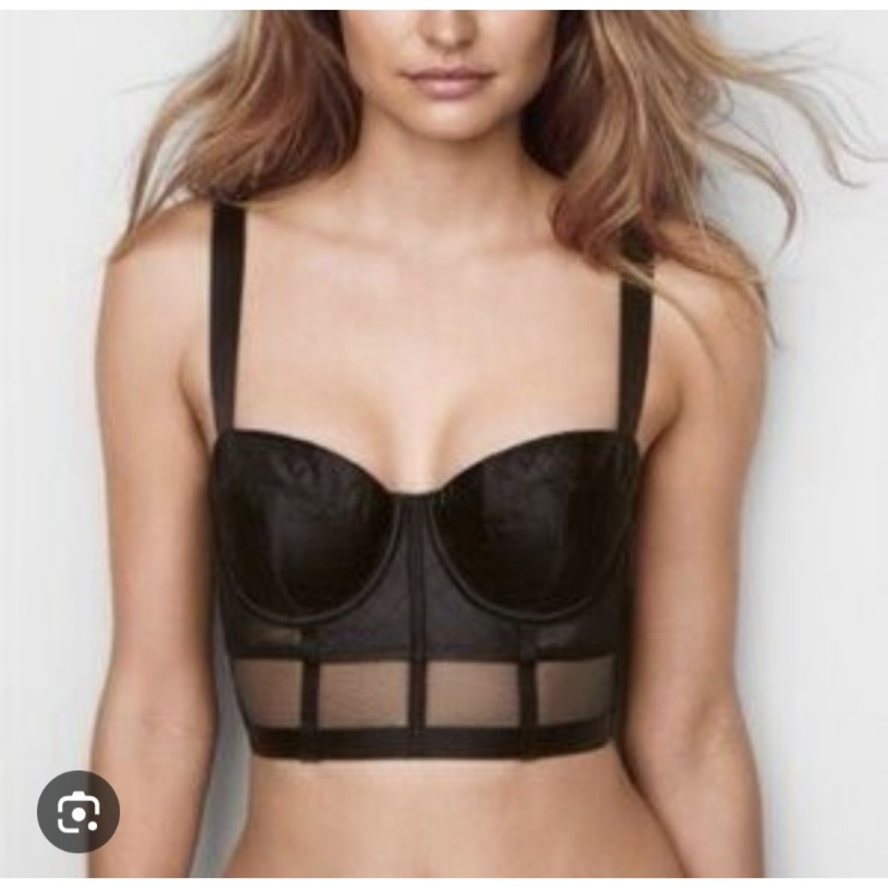 NWT Victorias Secret Very Sexy Lined Balconette Satin Bustier Corset Top Bra 34C
